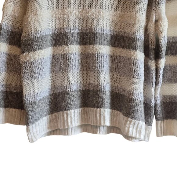 Lou & Grey Striped Color Block Alpaca Wool Blend Crew Neck Sweater Sz L - Picture 5 of 7